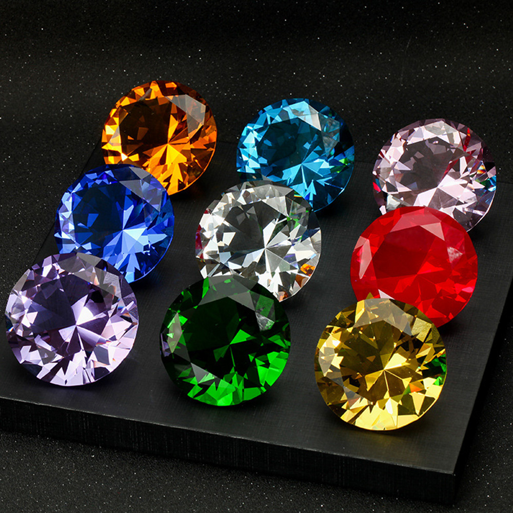 10 Colors Crystal Diamond Shap - Paper Weight Crystal ulasan dan harga